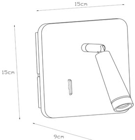 Spot LED de perete Lucide 77282/03/31 OREGON LED/4W/230V USB alb