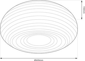 Plafonieră PULSO, 3xE27/15W/230V, Ø 42 cm, albă