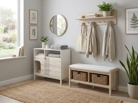 Comoda FROST 100x90 cm alba, decor stejar alpin