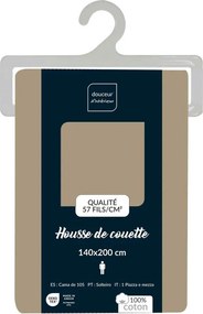 Lenjerie de pat maro deschis din bumbac pentru pat de o persoană 140x200 cm Lina – douceur d'intérieur