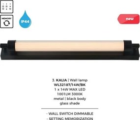 Aplica de perete LED baie IP44 KALIA negru
