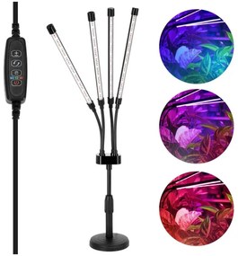 Lampă LED de masă pentru creșterea plantelor VITARO 4xLED/10W/230V negru