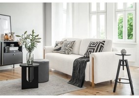 Canapea crem extensibilă/cu spațiu de depozitare cu tapițerie din țesătură bouclé 244 cm Arcadova – ELTAP