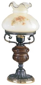 Veioza, Lampa de masa clasica design italian din alama cu lemn 2812