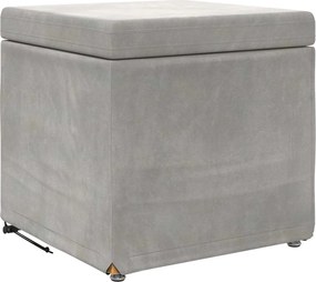 vidaXL Taburet Gri deschis 41 x 41 x 40 cm Catifea și lemn stratificat