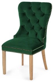 Scaun tapitat Madame II Gold stejar-verde - H 101 cm