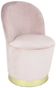 Fotoliu Glamour din catifea cu baza aurie, design elegant - ROZ PUDRAT