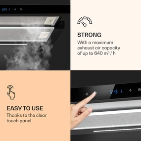 Klarstein Mariana Neo 60, hotă plată, 60cm, 640 m³ / h, evacuare externă, LED