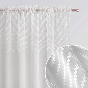 Perdea cu model delicat pe bandă plisată 140 x 250 cm