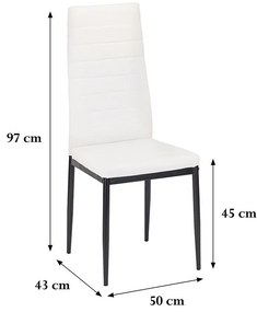 Midland 4+1 set de sufragerie alb-negru