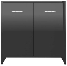 Set mobilier de baie, 4 piese, negru extralucios negru foarte lucios, 1