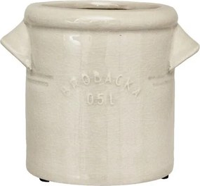 Ghiveci din ceramică glazurată manual 0,5L alb crem, „Brobacka"