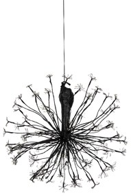 Lampă suspendată de Crăciun sferică neagră 60 cm, cu LED și temporizator IP44 - Nobu