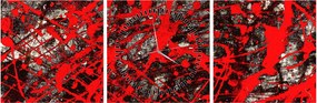 Tablou - Abstracție expresivă (cu ceas) (90x30 cm)