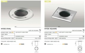 Spot de exterior incastrabil pavaj IP54 HYDE SQUARE ZZ AZ3326