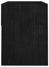 Noptiere, 2 buc., negru, 40x31x40 cm, lemn masiv de pin 2, Negru