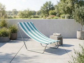 Sezlong pliabil de plaja SAND, dungi turcoaz