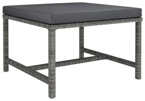 vidaXL Taburet modular cu pernă, gri, poliratan