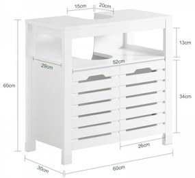 INA1 - Masca de chiuveta, 60 cm, alba - Mobilier Baie INA