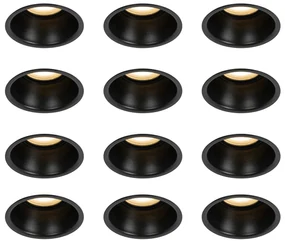 Set de 12 spoturi incastrate negre GU10 50mm IP44 - Dept