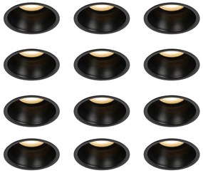 Set de 12 spoturi incastrate negre GU10 50mm IP44 - Dept