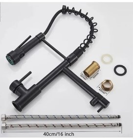 Baterie de Bucătărie cu Duș Extensibil, Negru, Model YD/202 – Design Modern și Funcțional pentru O Utilizare Confortabilă