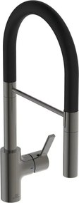 Baterie bucatarie cu pipa flexibila semi-profesionala Ideal Standard Gusto 142 gri - negru