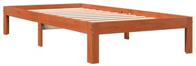 844169 vidaXL Cadru de pat, maro ceruit, 100x200 cm, lemn masiv de pin