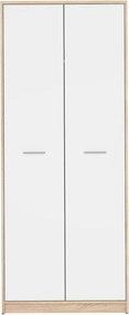 Dulap NEPO PLUS, alb/stejar sonoma, PAL, cu 2 usi, 80x55x197 cm