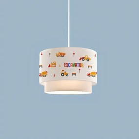 Lustră CANDY pentru copii 1xE27/40W/230V, alb/portocaliu