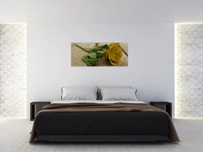 Tablou - Vintage trandafiri galbeni (120x50 cm)