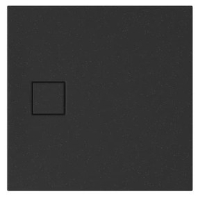 Cadita dus patrata neagra 80x80 cm Cersanit Tako Slim cu sifon inclus 800x800 mm