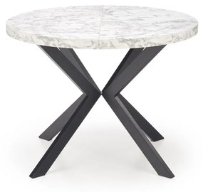 Masa extensibila Peroni marmura alba/negru - L100-250 cm