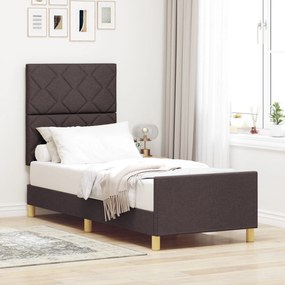 vidaXL Cadru de pat cu headboard Maro închis 80 x 200 cm țesătură