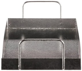 Tavă metalică cu mâner dreptunghiulară, argintie,36 x 16 x 7 cm