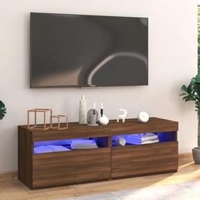 Comoda TV cu lumini LED, stejar maro, 120x35x40 cm 1, Stejar brun, 120 x 35 x 40 cm
