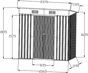 Căsuță de grădină pentru unelte Avenberg 2.4 x 1.3 m VERDE SD-F1-0408