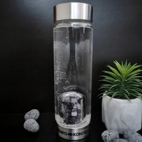 TEMPO-KONDELA CRYSTAL, flacon de sticlă cu cristale violet, 500 ml