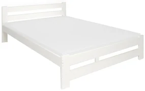 Supermobel Pat din lemn masiv EUREKA + saltea din spumă COMFORT 14 cm + somiera GRATUIT, 120x200, alb