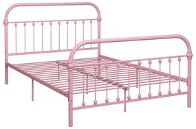 284514 vidaXL Cadru de pat, roz, 160 x 200 cm, metal