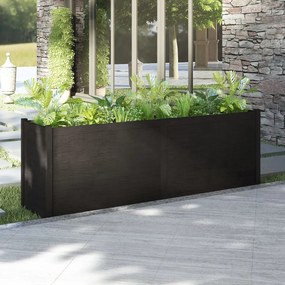 Jardiniera de gradina, negru, 200x50x70 cm, lemn masiv de pin Negru, 1, 1