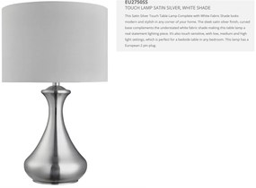 Lampa de masa cu design decorativ Touch EU2750SS SRT