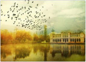 Tablou peisajului pictat cu sediul (70x50 cm)