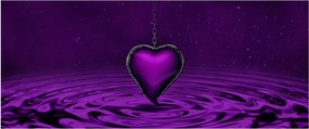 Tablou ci inima violetă (120x50 cm)