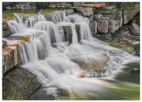 Tablou pe sticlă cu cascade (70x50 cm)
