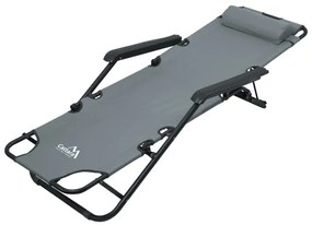 Scaun pliabil ajustabil gri/negru