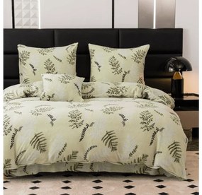 Lenjerie de pat din microplus LEAFY verde deschis Dimensiunile lenjeriei: 70 x 90 cm | 140 x 200 cm