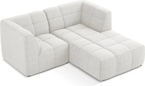 Colțar alb cu tapițerie din țesătură bouclé (cu colț pe partea dreaptă/cu șezlong) Aloha – Makamii