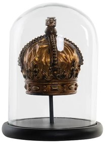 Coroana decorativa in cupola de sticla Vintage Crown 23x29 cm
