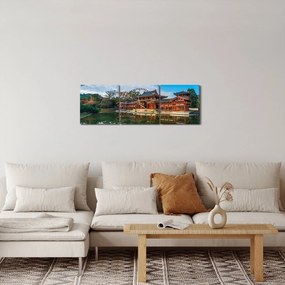 Tablou - Templul Byodo-in, Japonia (cu ceas) (90x30 cm)